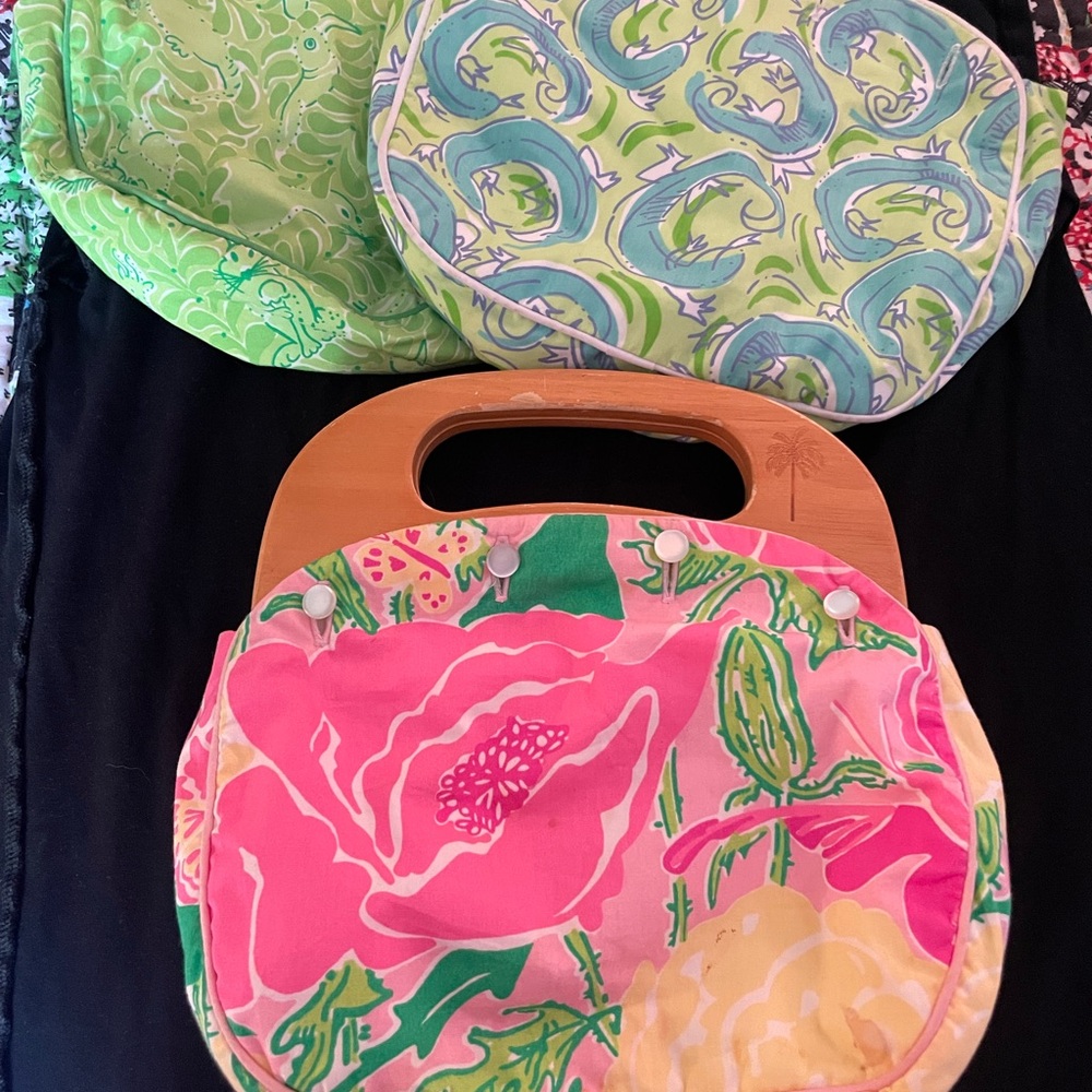 Lilly Pulitzer Pink, Green, and Blue Satchels